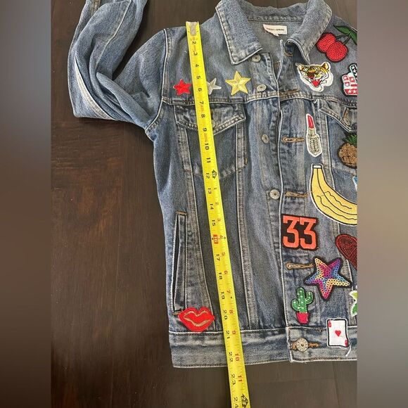 Sunset + Spring Patched Denim Jacket-Womens Size Small - Picture 10 of 13